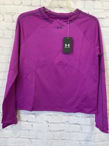 Under Armour Damen Medium tailliert Kompression sportliches Top lila Raglan neu mit Etikett - Bild 1 von 10