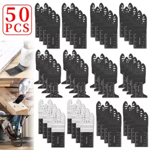 50x Oscillating Multi Tool Saw Blades Wood Plastic PVC Laminate Metal Cutter - Picture 1 of 13
