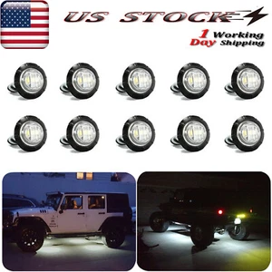 10x Feux de roche LED blancs feux de roue ronds soubassement pour camion Jeep tout-terrain - Photo 1/7