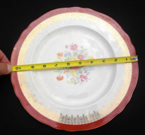 Floral vergoldet Speiseteller Vintage Antik 22 Karat Gold "Made in America" - Bild 1 von 14