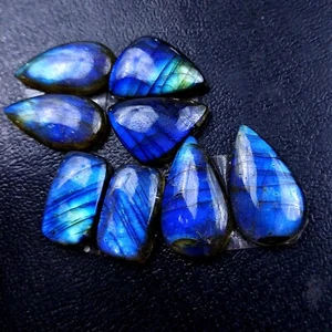 4Pair 82 Ct Natural Labradorite Gemstone Smooth Pair Lot 23x13 18x10mm #R-13167 - Picture 1 of 8