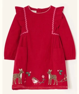 Vestido Monzón Bebé Niñas Rojo Robin Cord Edad 3-6 Meses *NUEVO CON ETIQUETAS* Foto 1 de 3