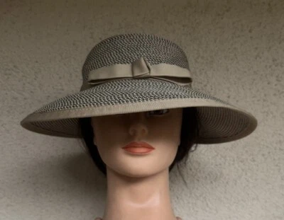 Eric Javits Visor Sunbust UV Protected Hat Bone/Cream/Grey - Image 1 of 4