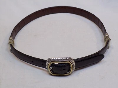 Cinturón Brighton 30 M Mujer Damas Marrón o Negro Cuero Reversible 4021 Plateado Foto 1 de 4