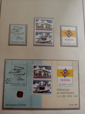 1993 POST OFFICE SET + SHEET VF MNH FINLAND ALAND Cover