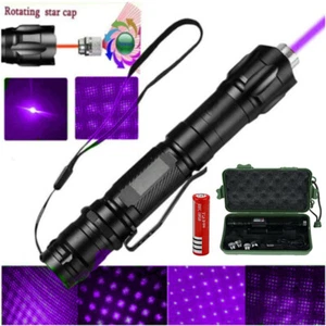 Purple Laser Pointer Pen Visible Beam Lazer Torche Rechargable 1000Meters - Picture 1 of 14
