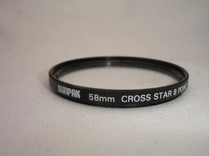 Sunpak 58mm Filter Cross Screen 8X Eight Point Star - Picture 1 of 2