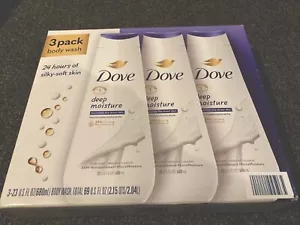 Dove Deep Moisture 24hr Silky Skin Body Wash 3 Pack 23 oz/680 ml . New - Picture 1 of 1
