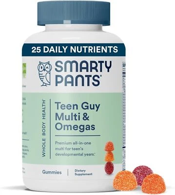 Gomas multivitamínicas SmartyPants Teen Guy: peixes ômega 3 120 unidades (pacote com 1)  - Imagem 1 de 4