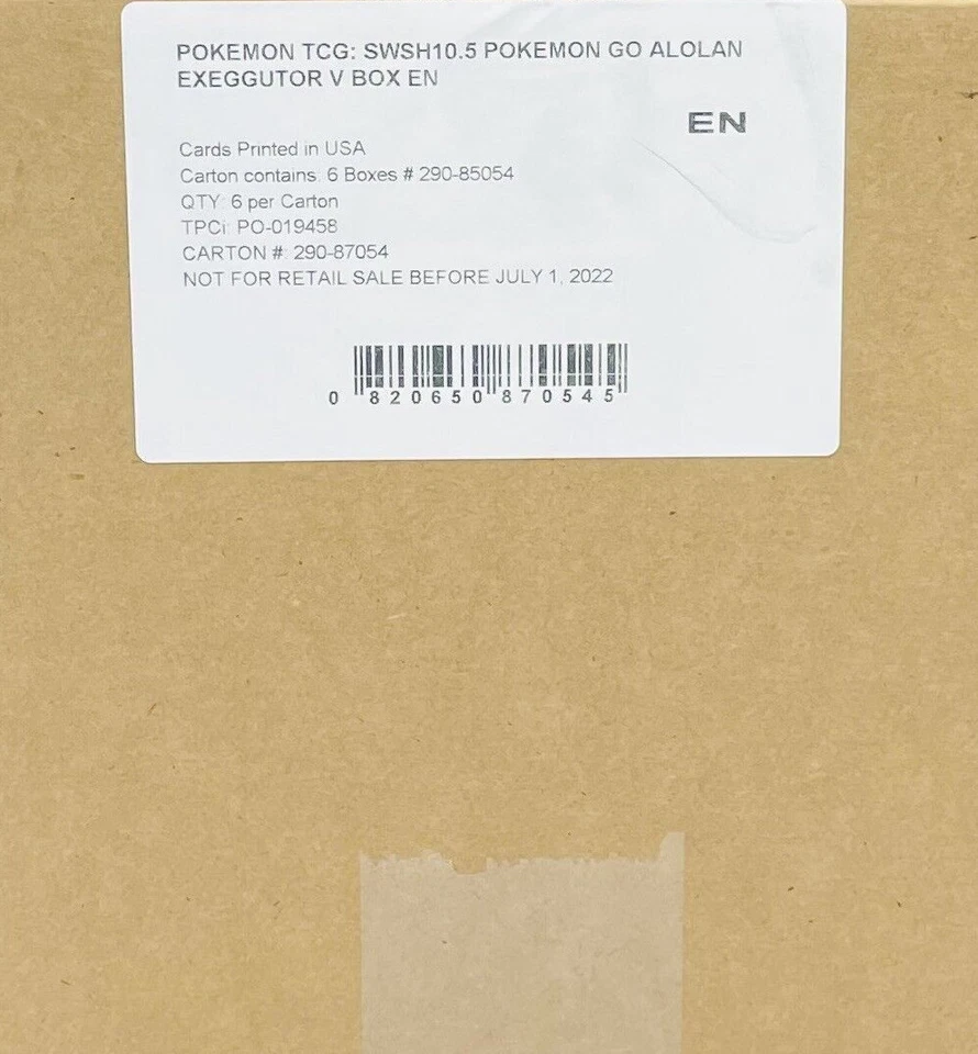 Pokemon GO 系列 Alolan Exeggutor V 原厂密封 6 盒盒 — 第 1/1 张图片