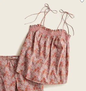 J. Crew Women's Pajama tank TOP ONLY in Liberty® Aubrey forest floral XS BD217  - Picture 1 of 4