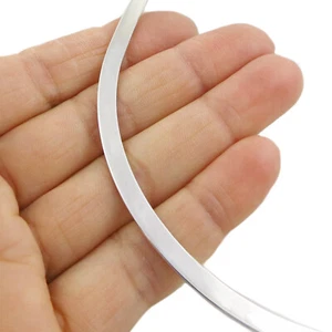 925 Sterling Silber Halsreif Halskette gepunzt massiv poliert Damen Torc - Bild 1 von 6