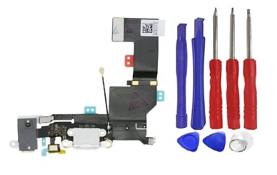 Porta de carregamento branca iPhone SE carregador USB dock conector de fone de ouvido flexível com ferramentas - Imagem 1 de 4