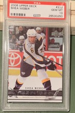 2006-07 UPPER DECK #222 SHEA WEBER YOUNG GUNS RC PSA 10 cb