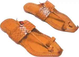 Hombres Kolhapuri Cuero Suave Jesús Sandalia Plana Jutti KM104 Moda EE. UU. Talla 7-11 - Imagen 1 de 8