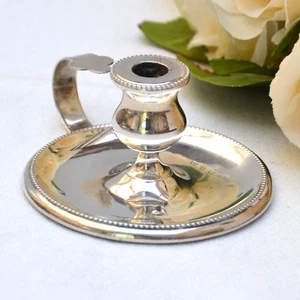 Little Antique Victorian Sterling Silver Chamberstick - Picture 1 of 5