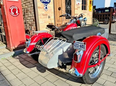 Panhead Harley Davidson, Starrahmen 1951, Beiwagen gebremst 4 Personen Zulassung - Bild 1 von 4