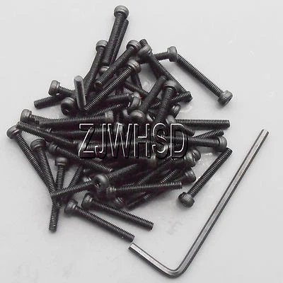 50pcs M2.5 x 18 Allen Hex Socket Cap Head Screw Ultra Hard Alloy Steel Bolt +Key - Image 1 of 2