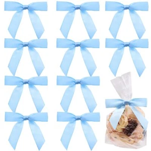 Satin Ribbon Bows 50 Pcs Twist Tie Bows for Gift Wrapping Cake Treat Bags Cra... - Picture 1 of 6