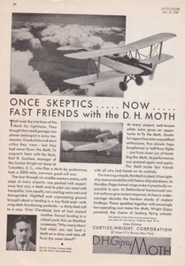 1930 D.H. Gipsy Moth Aircraft ad 12/7/2022i - Picture 1 of 1