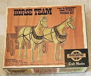 Vintage Craft Master Horse Team Old West Wooden Kit Model 50201 - New Open Box! - Picture 1 of 5