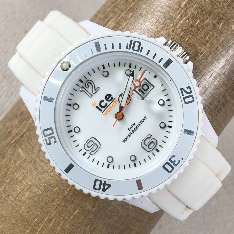 Ice-Watch Women Sport White Rubber Quartz Analog 40mm Watch 7 1/4" - Image 1 of 4