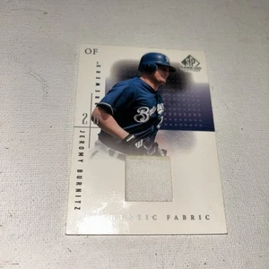 2001 Game Used Edition Authentic Fabric #JB Jeromy Burnitz Milwaukee Brewers - Picture 1 of 2