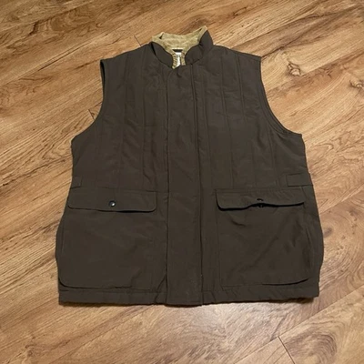 Orvis Green Vest Outdoorsman Hiking Men Large Sporting Traditions Full Zip Snaps - Image 1 of 4