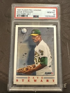 1991 Fleer Pro-Vision Factory Set #4 Dave Stewart Athletics PSA 10 - Bild 1 von 2