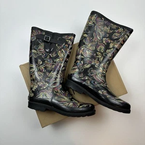 Sakroots By The Saks Sz 9 Calf Midnight Treehouse Fur Lined Rain Boots Snow - Picture 1 of 6