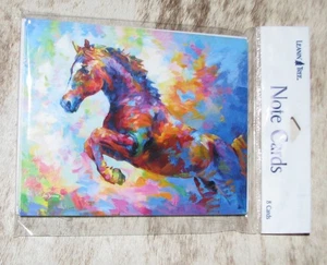 LEANIN TREE "Horse in Colorful Abstract"~Pack 8 Notecards #35705~Leon Devenice~ - Picture 1 of 2