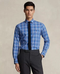 Polo Ralph Lauren Men"s Classic Fit Cotton Stretch Poplin Plaid Dress Shirt S - Picture 1 of 10