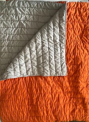 Pottery Barn Kids Branson Twin Quilt Reversible Orange Gray - Image 1 of 4