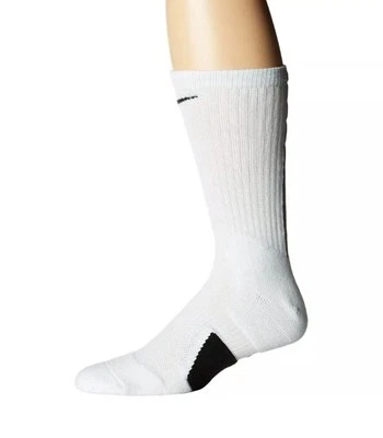 Nike White 1-Pk Elite Crew Cut Socks L42860 Unisex Size S - Image 1 of 2