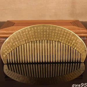 10.5cm Brass Comb Heart Sutra Comb Not Fading Hairdressing Comb Ornament - Picture 1 of 2