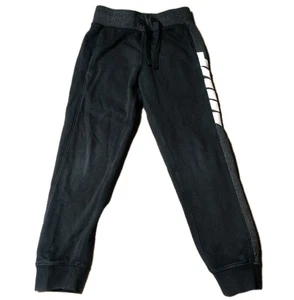 Nike Boys Black Jogger Sweatpants Size Medium M Logo Side Panel Fleece Pants - Picture 1 of 6