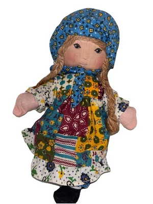 "Muñeca vintage de 8,5"" con capó azul de 8,5"" Holly Hobbie Knickerbocker original de los años 70" Foto 1 de 4