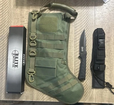 Faca de lâmina fixa tática Elite Backdraft ET-FIX005BK com meia tática - Imagem 1 de 4