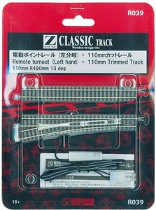 Rokuhan Z Gauge R039 110mm point rail 1 left branch (includes 1 110mm pre-cut ra - Picture 1 of 1