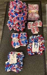 Union Jack (rojo, blanco azul) coronación/jubileo lazos para el cabello lote de trabajo (138 lazos) - Imagen 1 de 14