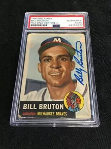 1953 TOPPS BILL BILLY BRUTON MILWAUKEE BRAVES SIGNIERTES PSA/DNA AUTO - Bild 1 von 4