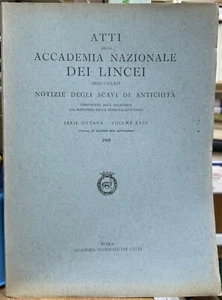 (Archeologia) ATTI DELLA ACCADEMIA NAZIONALE DEI LINCEI - VOLUME XXIII - 1969 - Imagen 1 de 1
