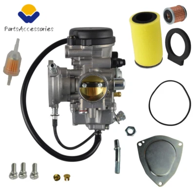 Carburador y filtro de aire para Yamaha Wolverine 350 450 Kodiak 400 450 Grizzly 350 Foto 1 de 4