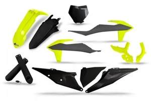 KTM SX SXF 2019 2020 2021 2022 Kit Plastiche Carene Ufo Nero Grigio Giallo Fluo - Imagen 1 de 1