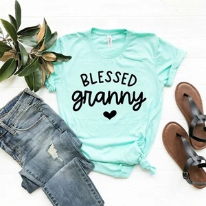 Blessed Granny T-shirt Simple Fashion Classic Shirts Tops Tee Mothers Day Gifts - Picture 1 of 4