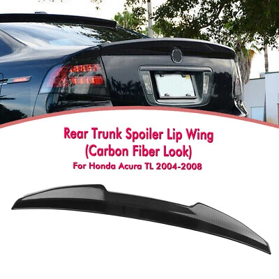 1PC Carbon Fiber Look Car Rear Trunk Spoiler Wing Kit For Acura TL 2004-2008 New — 第 1/4 张图片