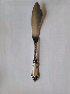 Cuchillo de mantequilla esterlina Reed & Barton La Marquise Master mango plano 7" monograma con Foto 1 de 4