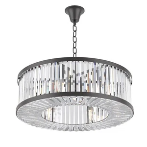24" Crystal Chandelier 6 - Light Dimmable with Hanging Chain - Picture 1 of 17