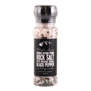 Chef's Choice Pink Rock Salt & Organic Black Pepper w/Grinder 200g - Picture 1 of 1