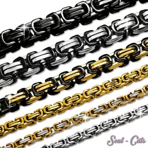 Königskette Herren Kette Set Armband Panzerkette Edelstahl gold silber schwarz - Bild 1 von 7